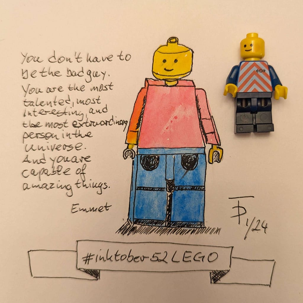 Drawing of a lego figure