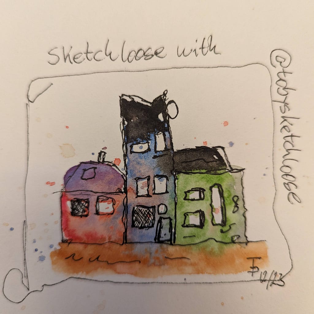 loosely sketsched houses