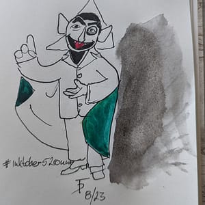 drawing of the count from sesame street